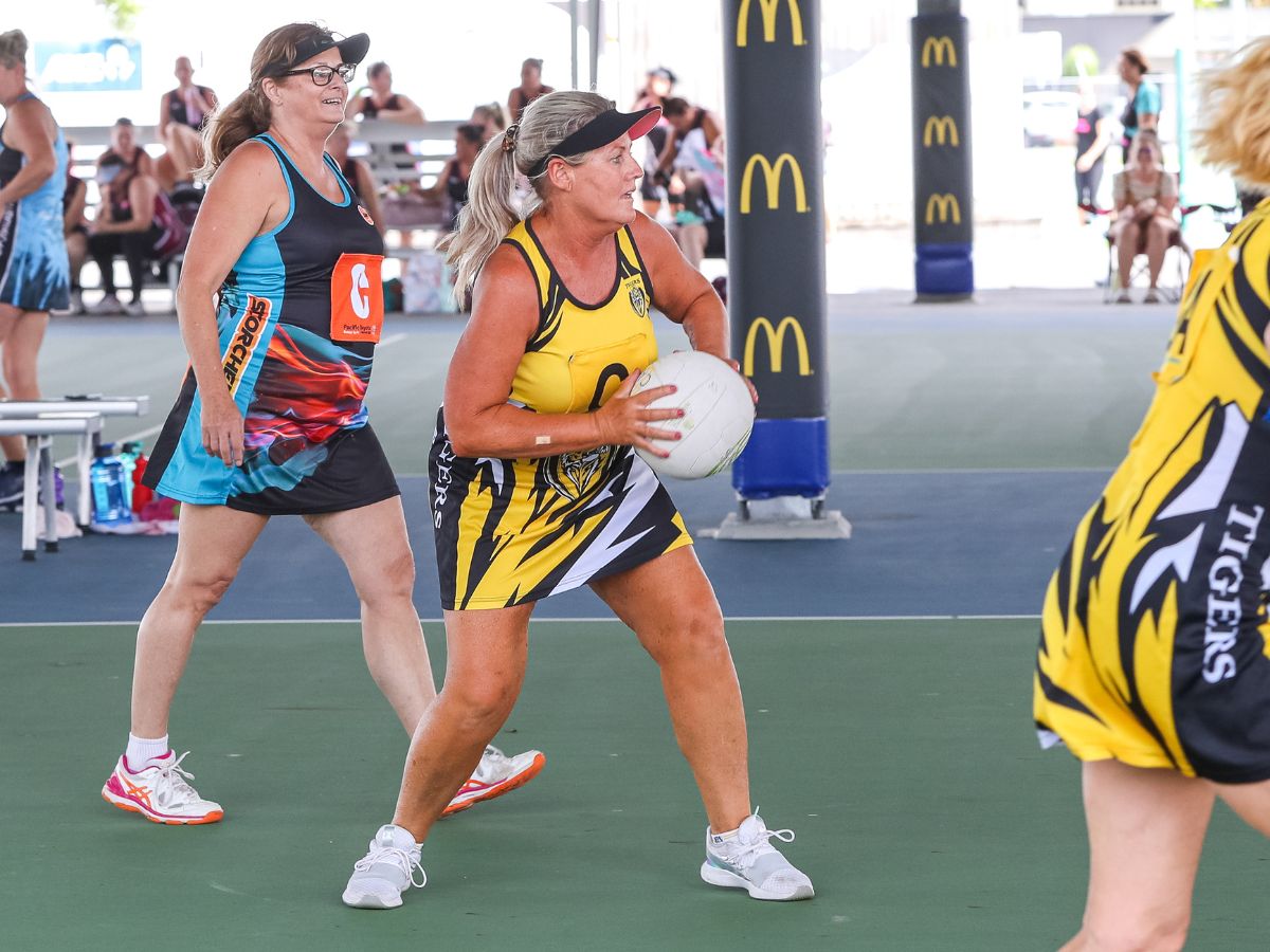 Masters playing netball